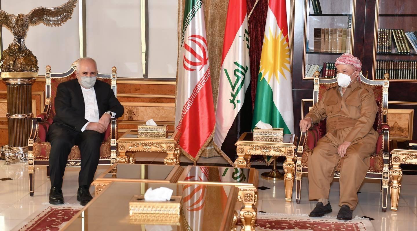 ڕاگەیەنراوی کۆبوونەوەی سەرۆک بارزانی و محەمەد جەواد زەریف