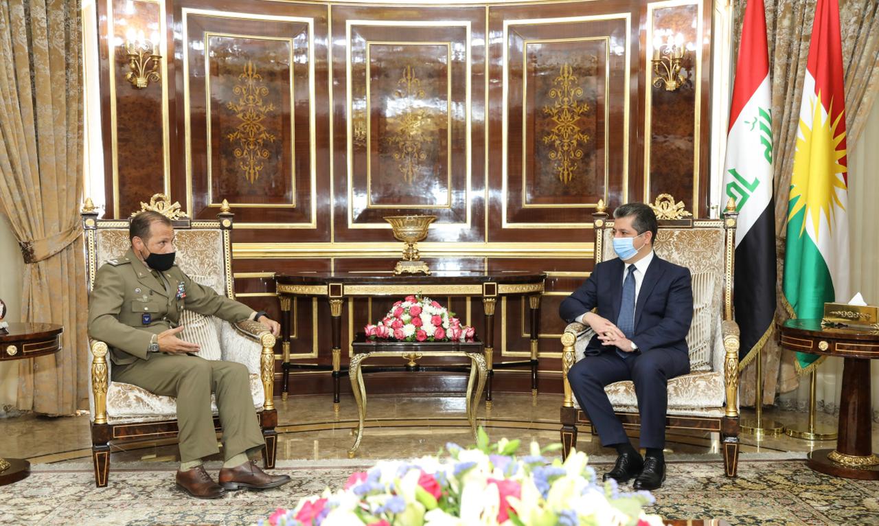 مەسرور بارزانی پێشوازی لە فەرماندەی گشتیی هێزەکانی ئیتالیا لە عێراق کرد