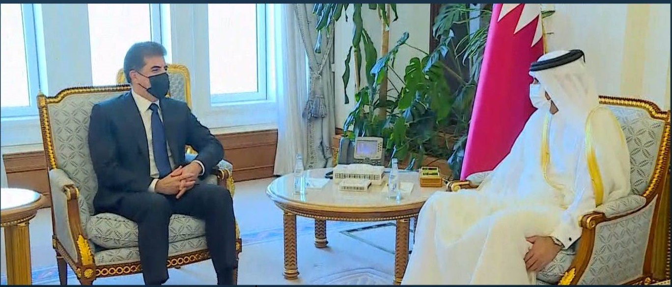 نێچيرڤان بارزانى و سەرۆکوەزیرانی قەتەر کۆبوونەوە