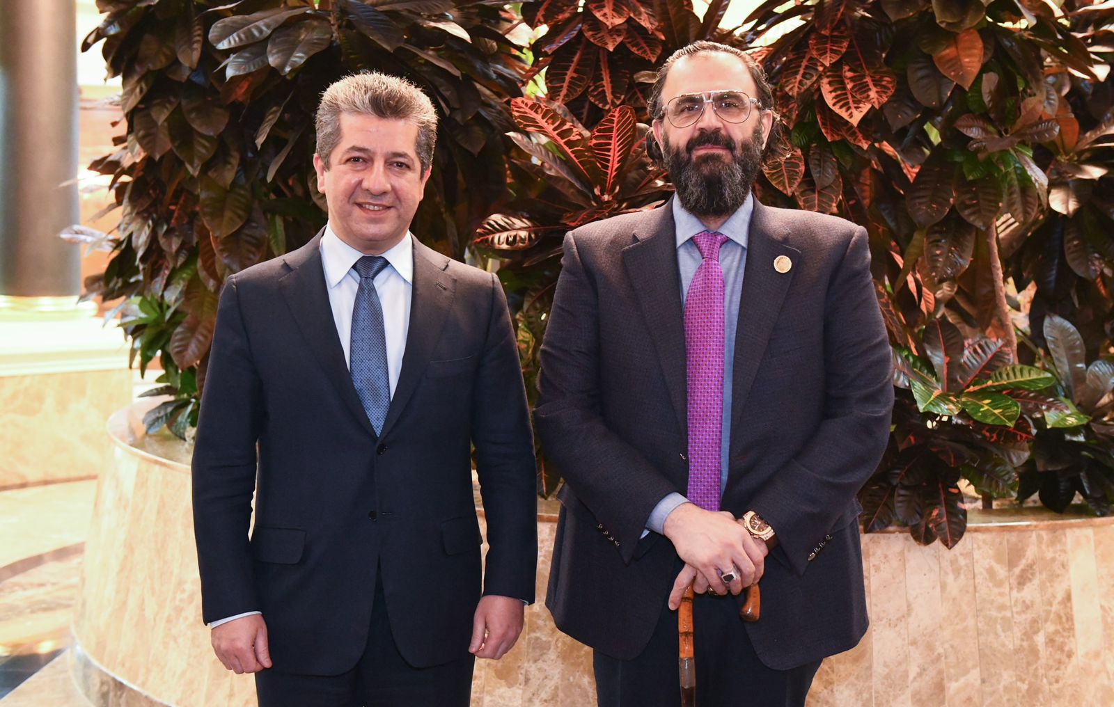 مەسرور بارزانی پێشوازی لە ڕێبەری تەریقەتی قادری کەسنەزانی دەکات