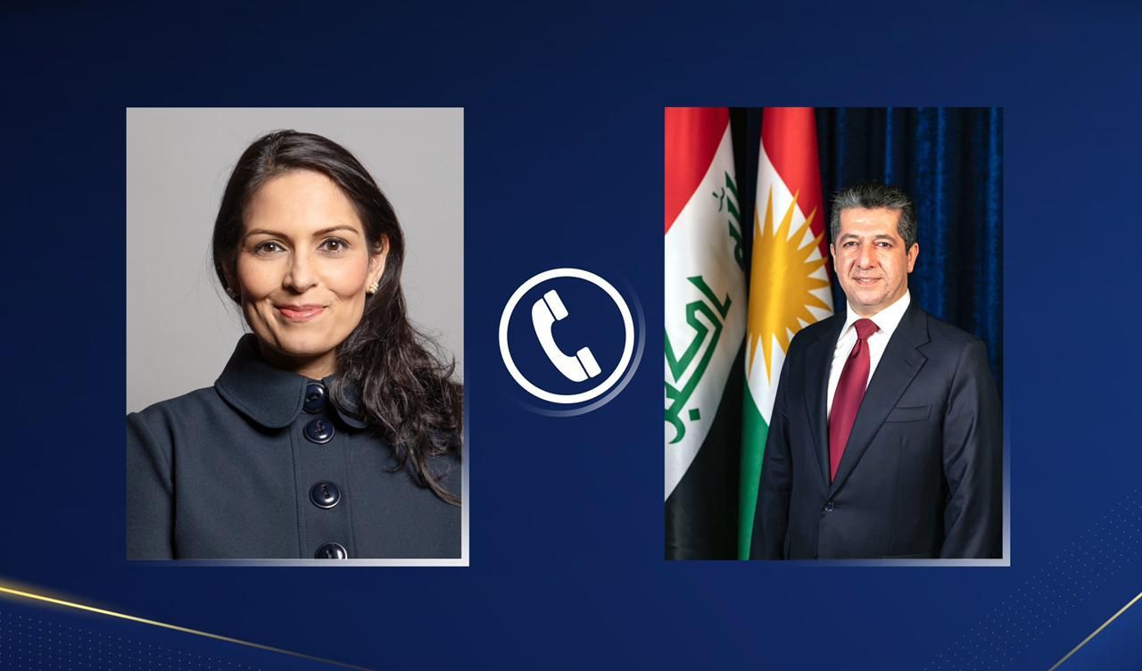 مەسرور بارزانی پەیوەندییەکی تەلەفۆنی لە وەزیری ناوخۆی بەریتانیا پێگەیشت