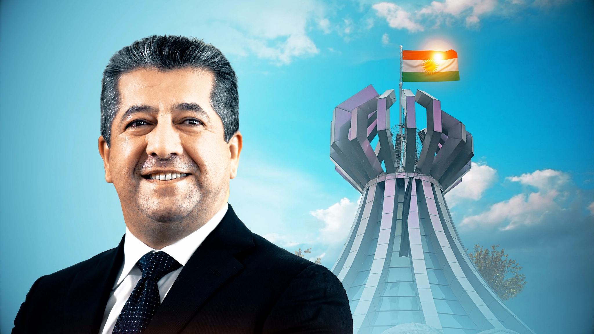 بەپەلە… مەسرور بارزانی گەیشتە هەڵەبجە