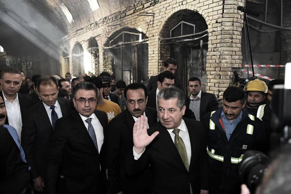 مەسرور بارزانی هاوکاریی زیانلێکەوتووانی بازاڕی قەیسەریی هەولێر دەکات