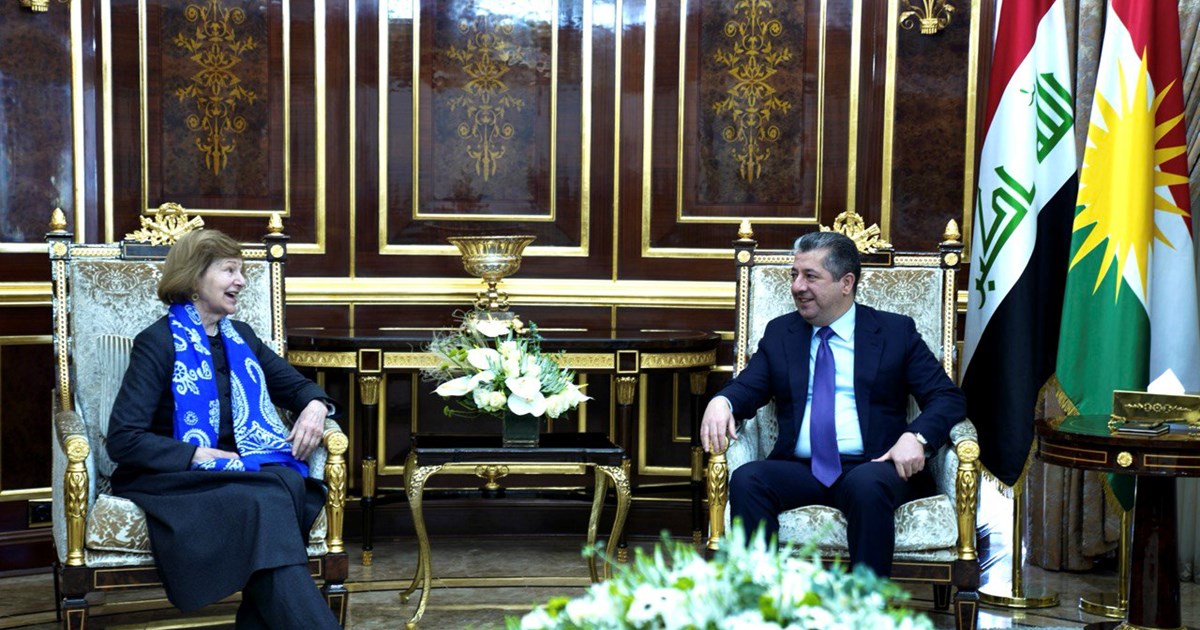 مەسرور بارزانی  پێشوازی لە سەرۆکی ئەنجومەنی بارزگانیی بەریتانی - عێراقی دەکات