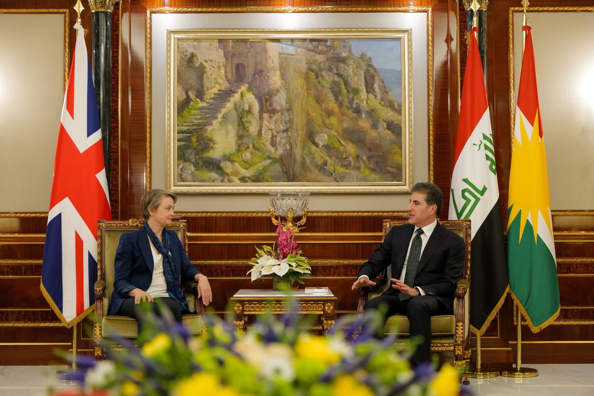 سەرۆکی هەرێمی کوردستان لەگەڵ وەزیری ناوخۆی بەریتانیا کۆبووەوە