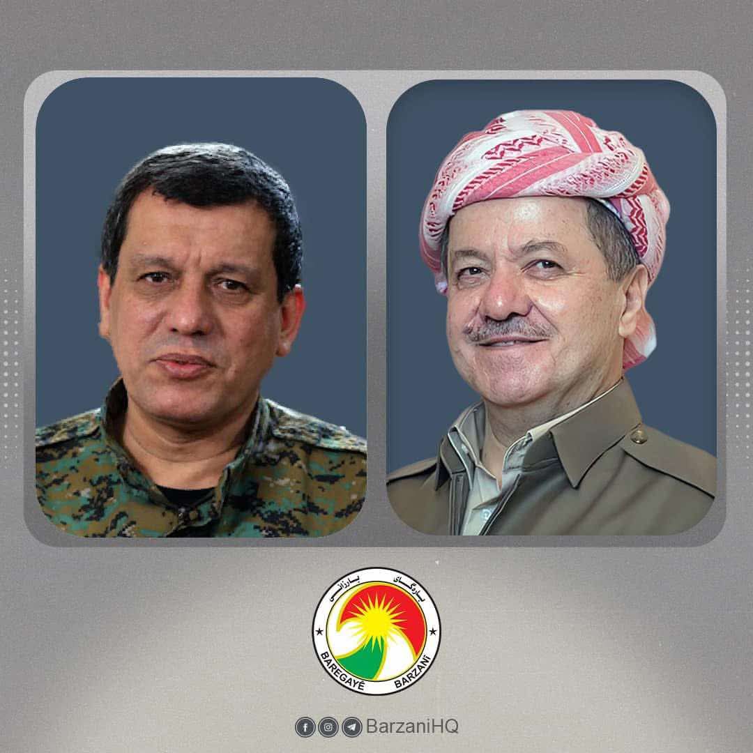 ناوەڕۆکی پەیوەندیی تەلەفۆنیی نێوان سەرۆک بارزانی و بەڕێز مەزلووم عەبدی