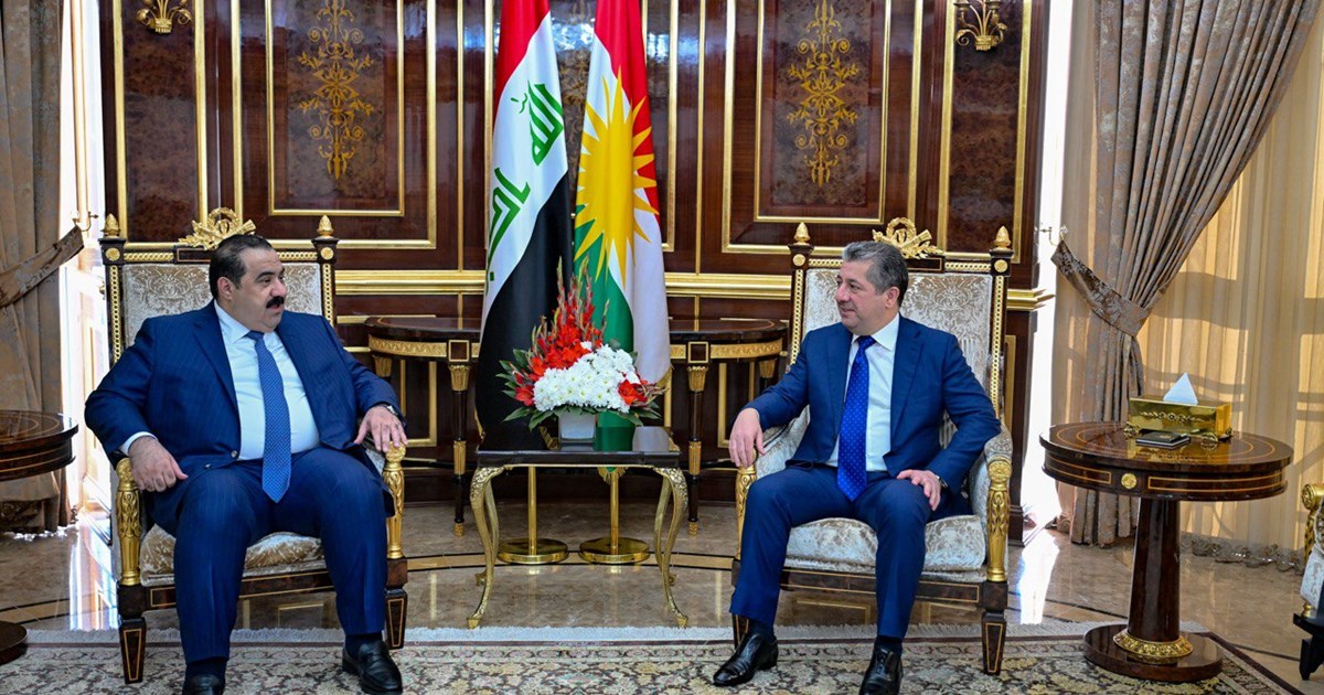 مەسرور بارزانی پێشوازی لە سەرۆكی هاوپەیمانیی عەزم دەکات