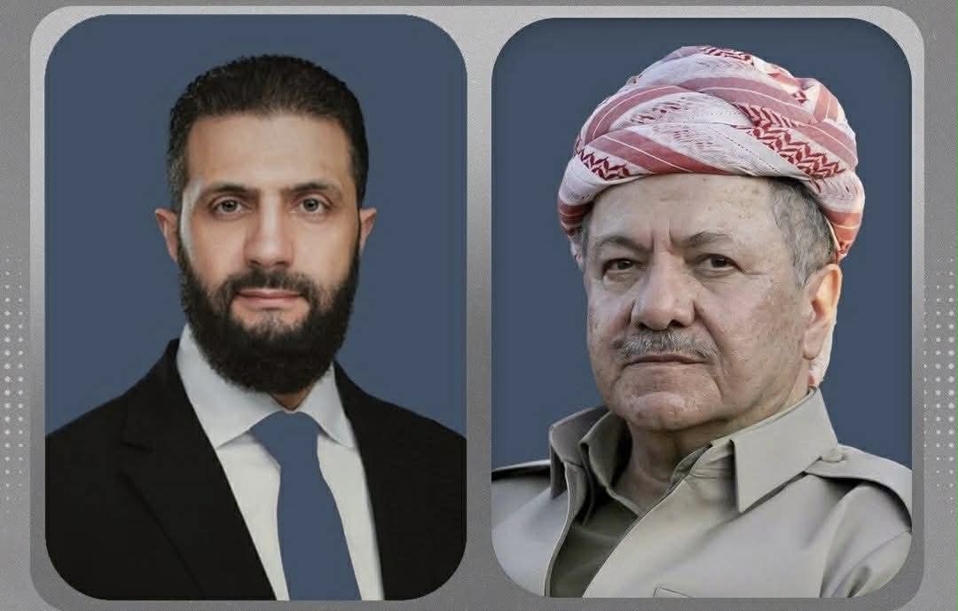 ناوەڕۆكی پەیوەندیی تەلەفۆنیی نێوان سەرۆك بارزانی و ئەحمەد شەرع