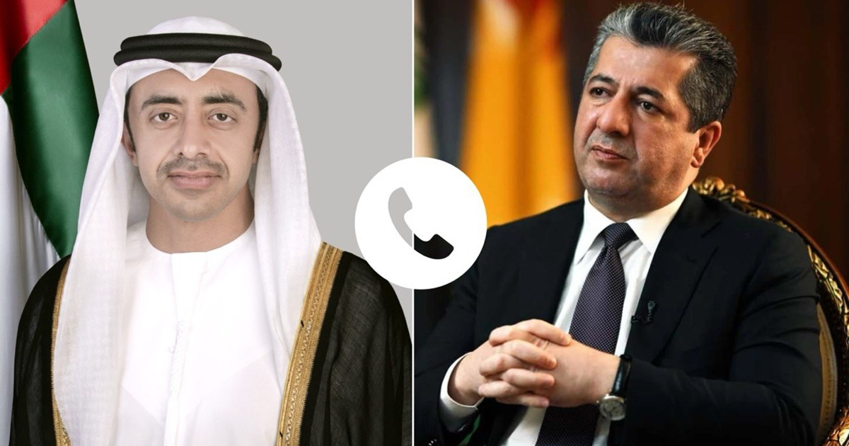 مەسرور بارزانی پەیوەندییەکی تەلەفۆنیی لە وەزیری دەرەوەی ئیماراتەوە پێگەیشت