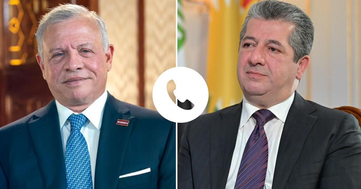 مەسرور بارزانی و شای ئوردن دۆخی ناوچەکە تاوتوێ دەکەن